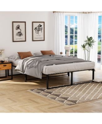 Metal Platform Bed Frame Noise Free Strong Support Slats 800 Lbs Capacity No Box Spring Heavy Duty