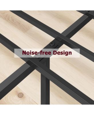 10 Inch Metal Platform Bed Noise Free Steel Slats 1000 Lbs Capacity Heavy Duty No Box Spring
