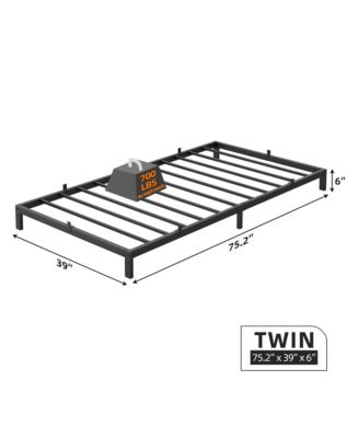 6 Inch Twin Metal Platform Bed Frame Low-Profile No Box Spring 700 Lbs Load Capacity Easy Assembly Noiseless