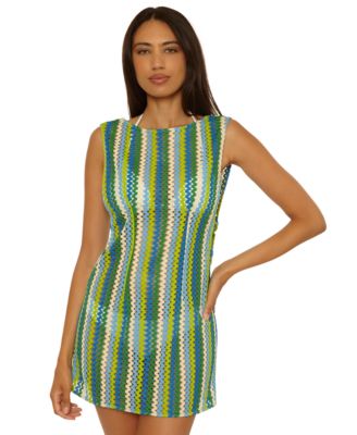 Women's Island Waves Crochet V-Neck Cover-Up Dress