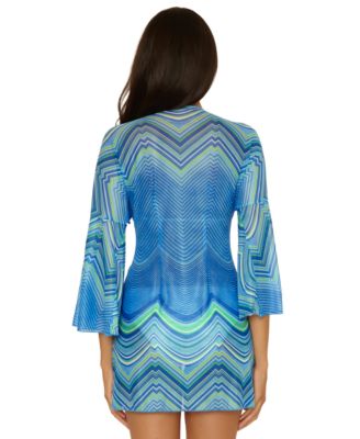 Women's Summer Sunrise Tie-Front Cover-Up Tunic