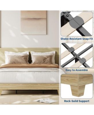 Platform Bed Frame Underbed Storage Clearance Wood Metal Slat No Headboard No Box Spring Easy Assembly