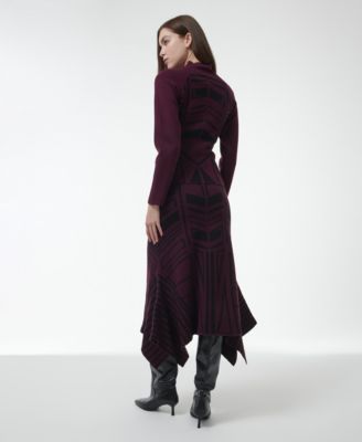 Women's Geometric Jacquard Fitted Knit Top