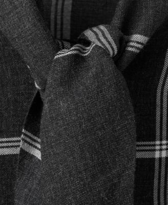 Women's Check Pattern and Foulard Collar Blouse