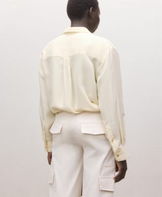 Women's Silk Concealed Buttons Blouse