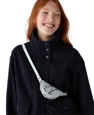 Duo Small Snake Embossed Leather Crossbody Bag