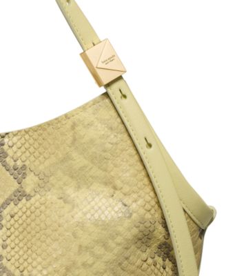 Deco Tulip Small Snake Embossed Leather Tote Bag