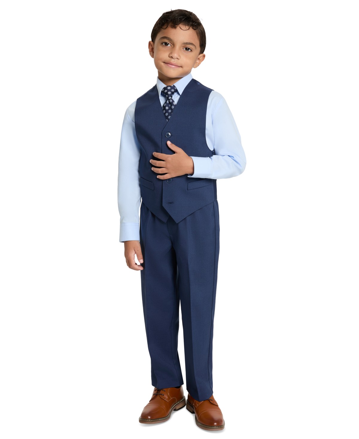 Детские Haggar SmartWash Boys' 4-7 Washable Vest, Shirt, Pants and Tie, 4-Piece Set — фото 2