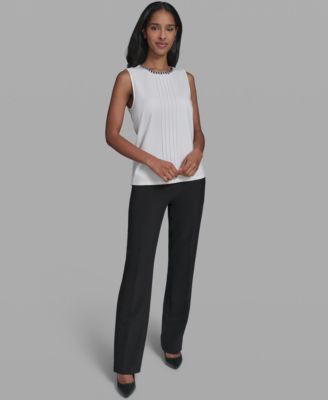 Women's Crew Neck Sleeveless Blouse