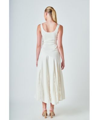 Women's Lace Satin Maxi Dress