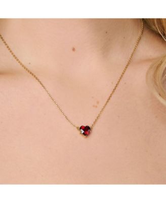 Libi Garnet Heart Necklace