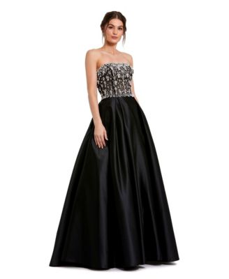 Women's Strapless Embellished Top Satin Ballgown
