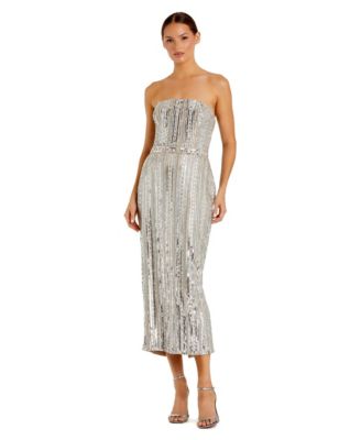 Women's Embellished Strapless Column Dress