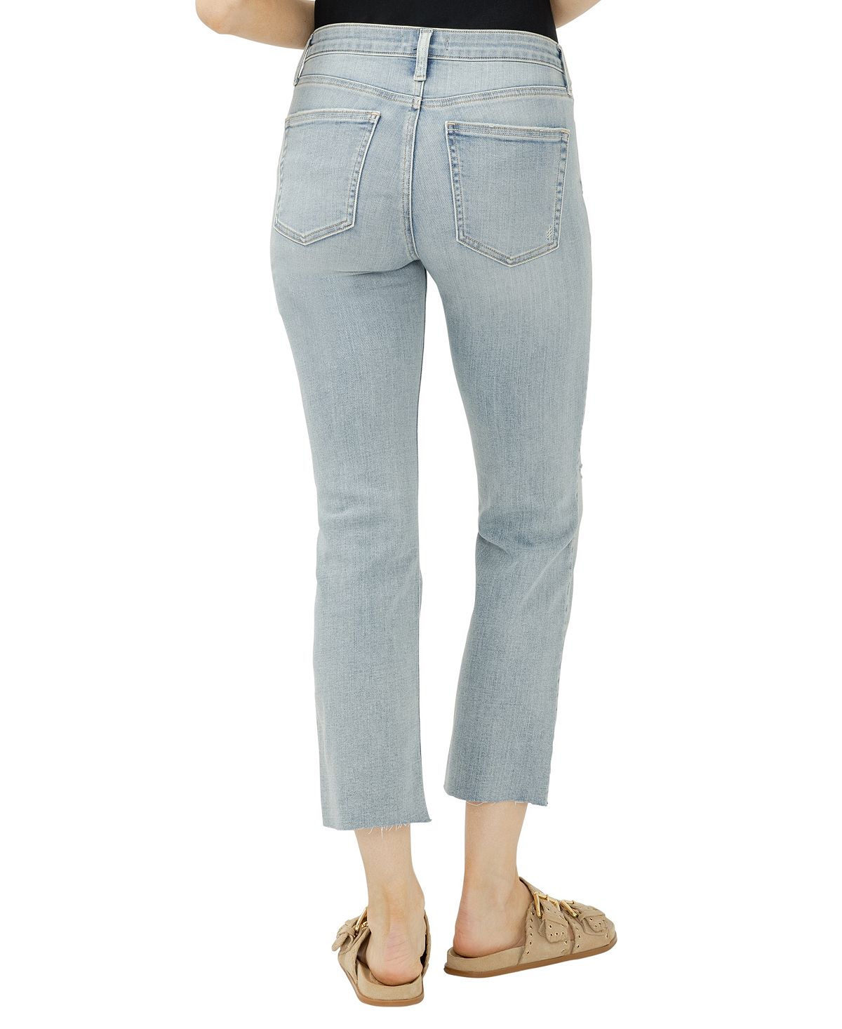 Silver Jeans Co. Women's Most Wanted Mid-Rise Cropped Straight-Leg Luxe Stretch Jeans view 5 — MAYCSS fashion products