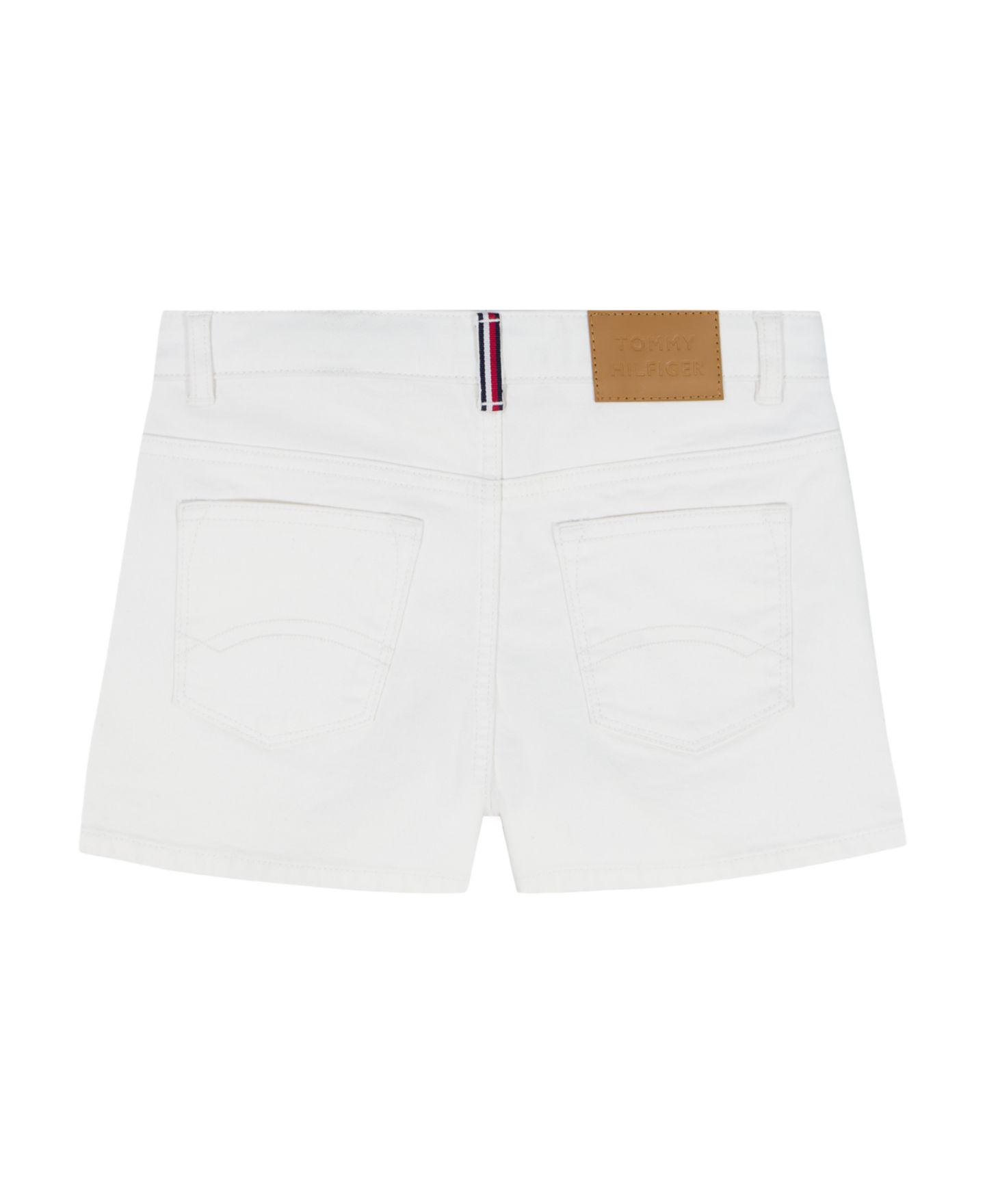 Шорты Tommy Hilfiger Straight Fit Denim для девочек, цвет: Белый — фото 5