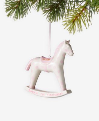 Baby's First Pink Horse With Baby's 1st Christmas 2026 Ornament