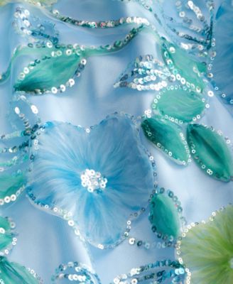 Women's Embellished Square-Neck Midi Mesh Dress