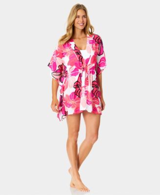 Women's Tie-Front Kaftan Swim Cover Up