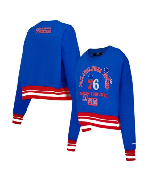 Женские толстовки Pro Standard Royal Philadelphia 76ers Area Code Cropped Pullover