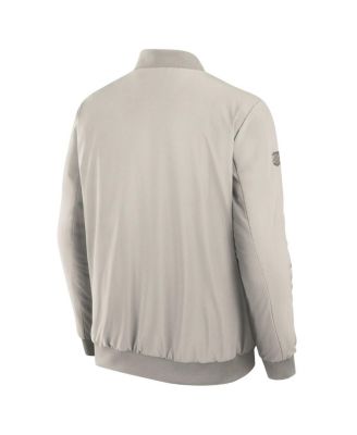 Men's Cream Seattle Kraken Authentic Pro Road Full-Zip Bomber Jacket