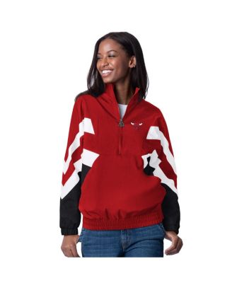 Women's Red Chicago Bulls Renegade Oxford Half-Zip Jacket