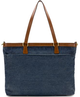 Nadine Medium Denim Crossbody Tote Bag