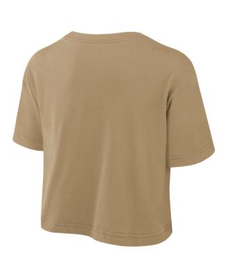 Women's Tan Oregon Ducks Athletic Prep Arch Dri-FIT Cropped T-Shirt