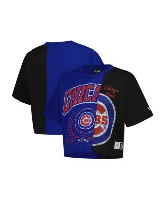 Women's Royal Chicago Cubs Color Blocked Boxy Cropped T-Shirt