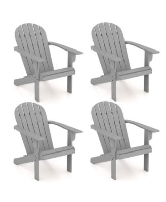 2PCS Patio Adirondack Chair w/ Inclined Seat High Backrest and Wide Armrests