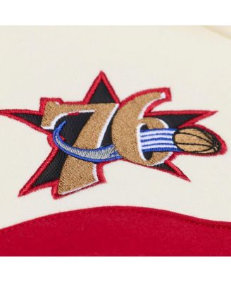Men's Cream Philadelphia 76ers Hardwood Classics 76 Originals Collection Head Coach Hoodie