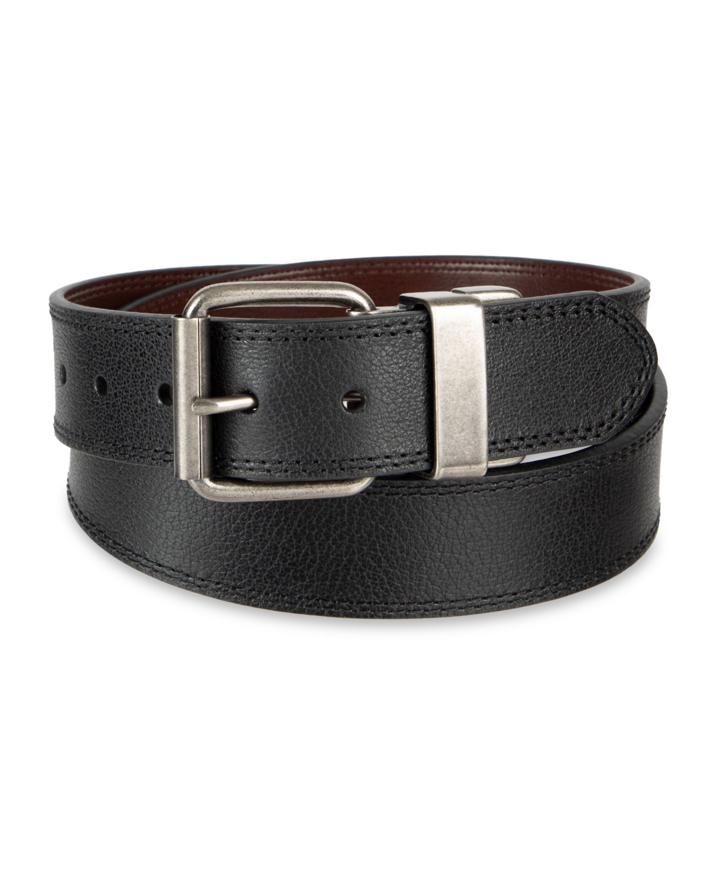 Мужской ремень Levi's Reversible Buckle Belt, цвет: Чёрный / Коричневый, вариант 1 — фото 1