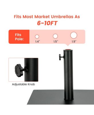 Square Weighted Patio Umbrella Base Stand 36 lbs Outdoor w/ 3 Adapters