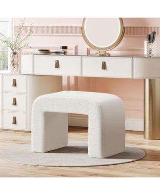 Foot Rest for Couch, Modern Faux Sherpa Ottoman Foot Stool