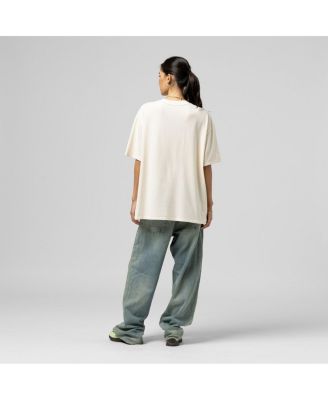 Women's Cream New England Patriots Logo Rise Boyfriend T-Shirt