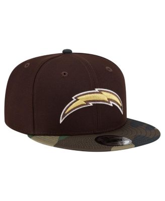 Men's Dark Brown Los Angeles Chargers Burnt Wood Camo 9FIFTY Snapback Hat