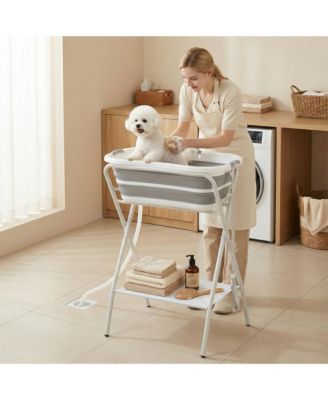 Dog Bath Tub Dog Washing Station Elevated Foldable