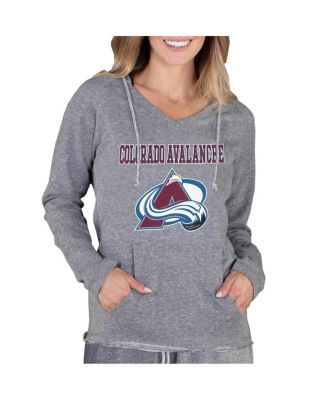 Women's Gray Colorado Avalanche Mainstream Terry Tri-Blend Long Sleeve Hooded Top