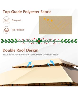 2-Tier 10'x13' Steel Gazebo Canopy Tent Shelter Patio Garden Outdoor Netting