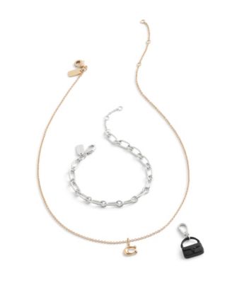 Black Collectible Signature Sculpted C Handbag Jewelry Charm