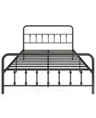 Queen Size Bed Frame with Headboard Under Bed Storage No Box Spring Needed