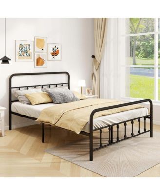 Queen Size Bed Frame with Headboard Under Bed Storage No Box Spring Needed