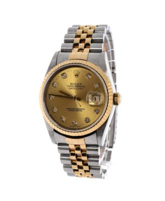 Oyster Perpetual Datejust Automatic Watch in Stainless Steel and Gold with Diamond Markers 36mm