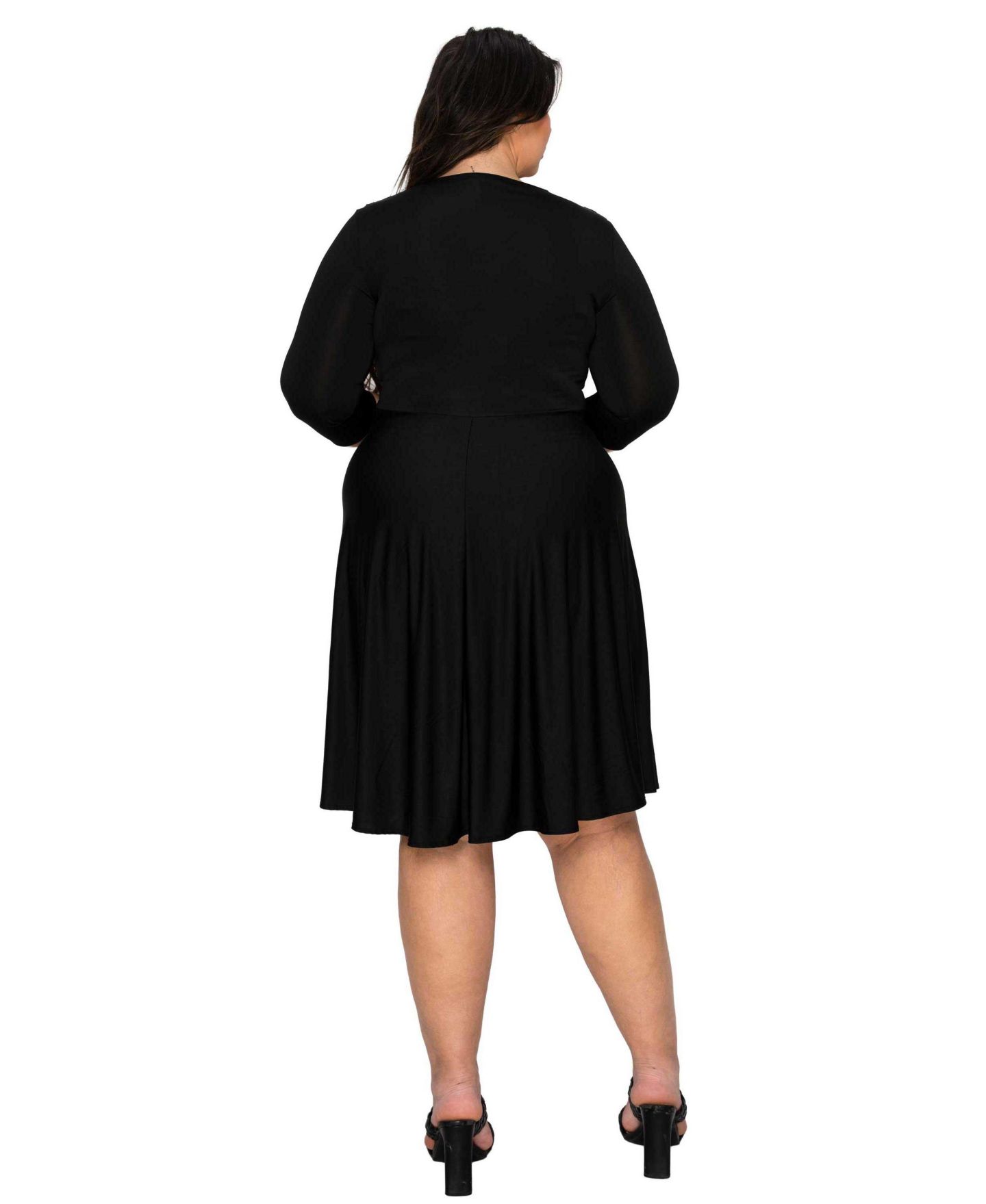 Женское платье L I V D Plus Size Amoretti Cowl Neck Flare, цвет: Чёрный — фото 3