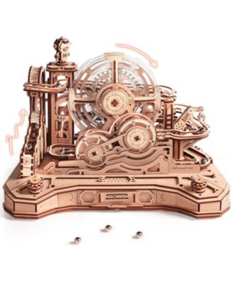 3D Wooden Puzzle for Adult, Wooden Marble Run Set, Model Building Kits, DIY Gear Ball Challenge