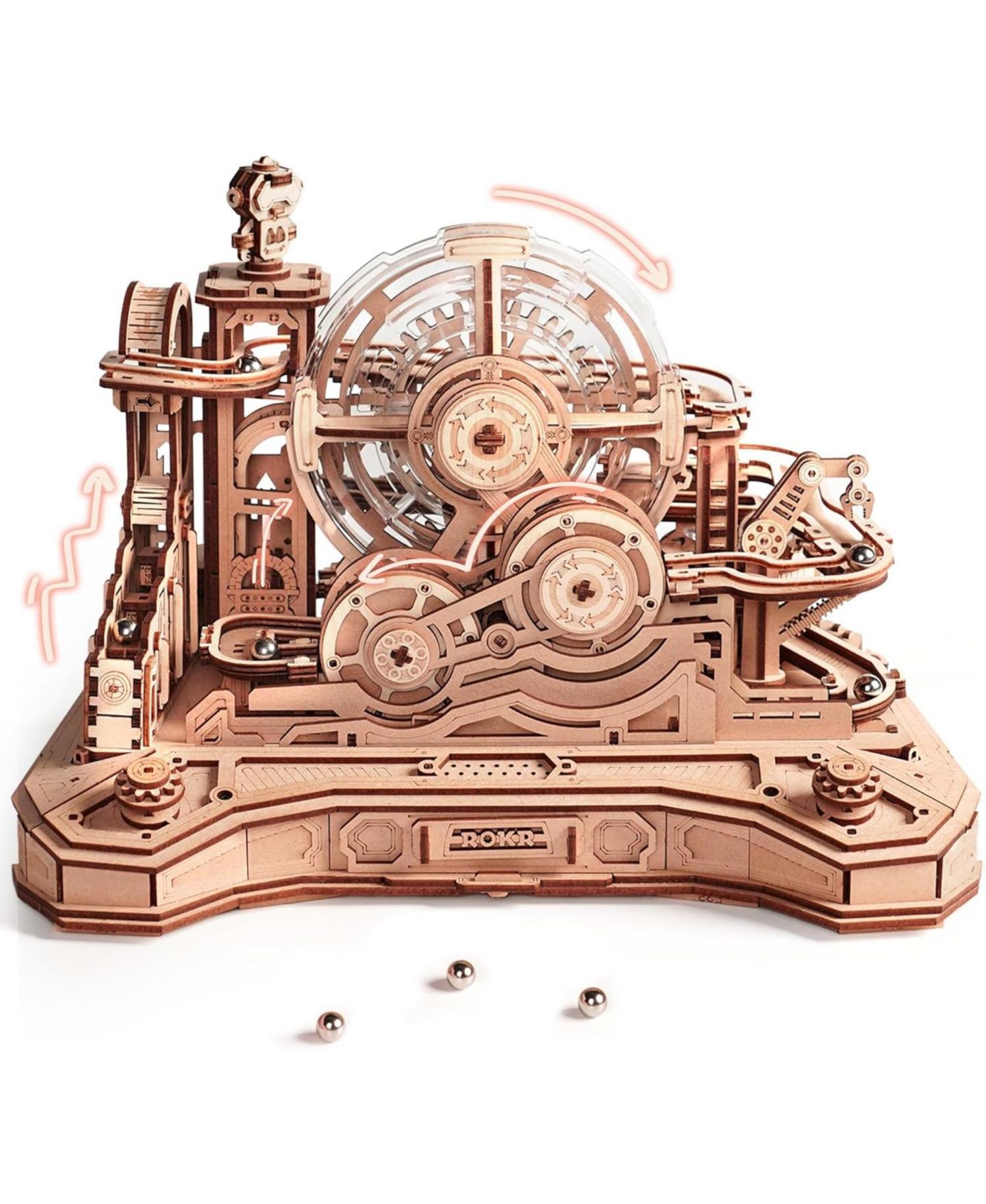 Детский конструктор Robotime Gear Ball Challenge 3D Wooden Puzzle 553-Piece Building Set, Ages 14 & Up, цвет: Светлый бежевый — фото 1