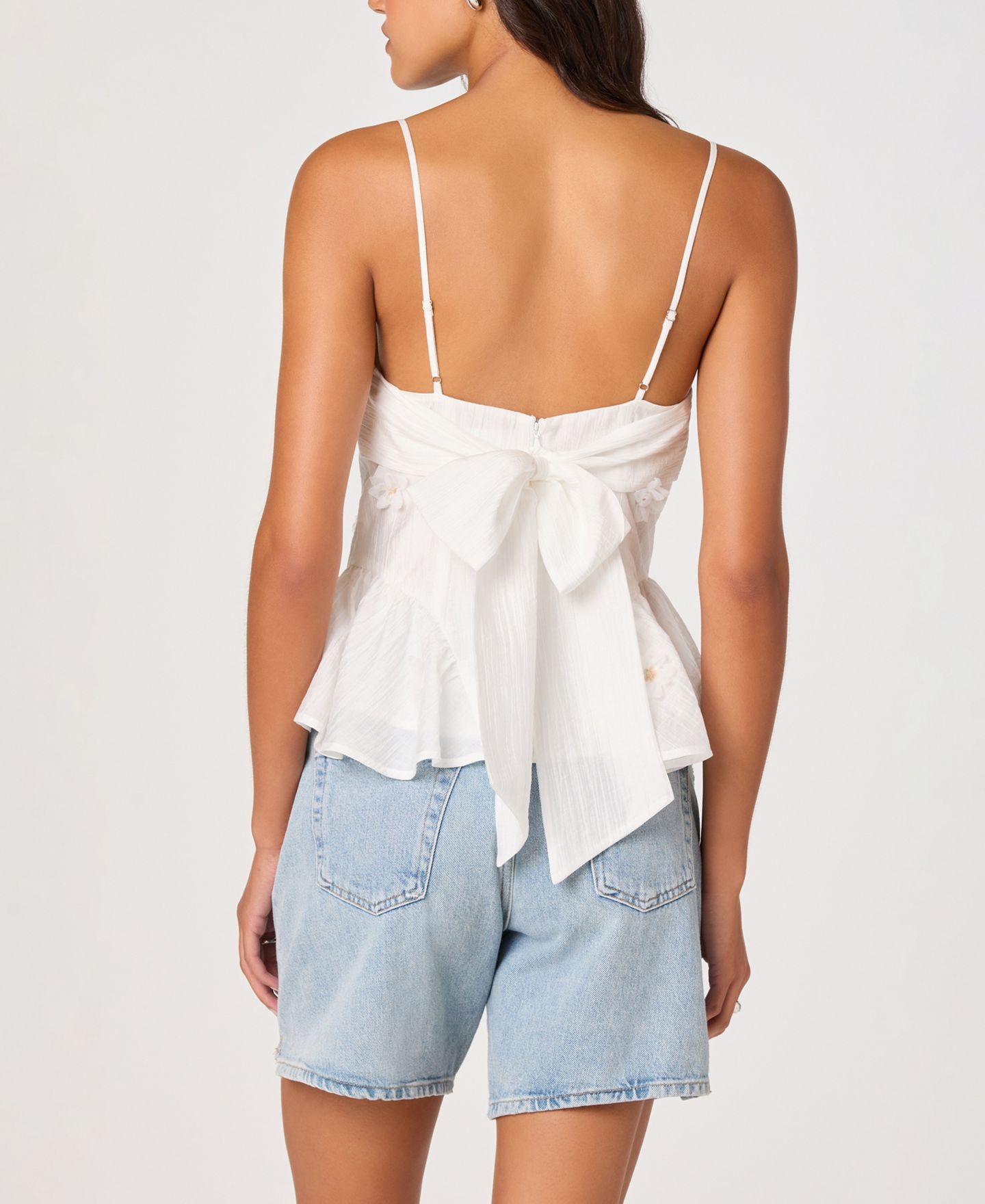 Женский топ ASTR the Label Sleeveless Tie-Back, цвет: Белый — фото 3