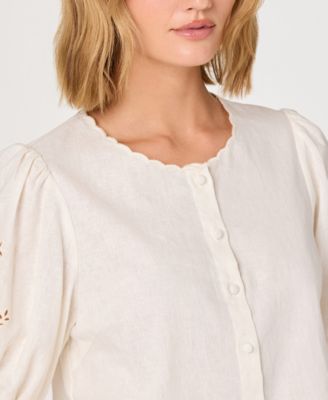 Women's Sleeveless Button-Front Top