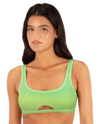 Women's Ombre Scrunch Scoop Neck Bikini Top