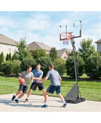Basketball Hoop, 8-10ft Adjustable Basketball Goal, Hand-Crank Lift