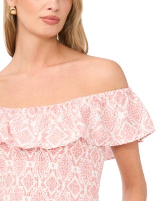 Women's Off-The-Shoulder Ruffle Tier Dress